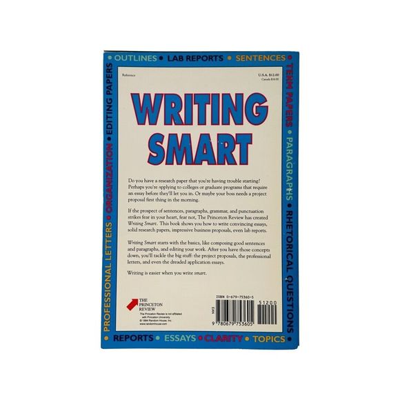 Writing Smart : Your Guide to Great Writing Paperback by Princeton Review - Picture 3 of 7
